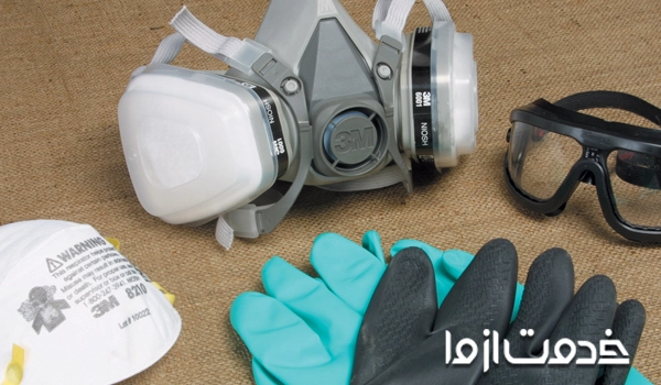 تجهیزات ایمنی (دستکش، عینک، ماسک) ابزار های مورد نیاز کابینت ساز